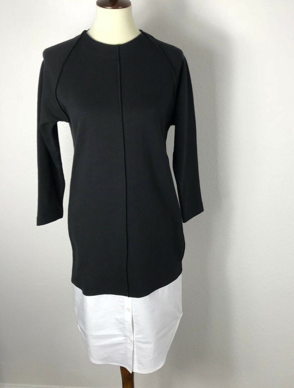 Band of Outsiders Knit Exposed Zip Color Block Dress